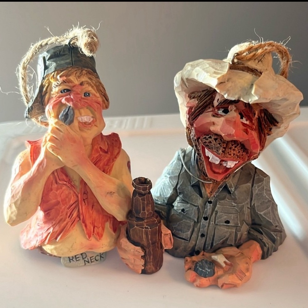 Vintage Jeff Foxworthy Redneck Ornaments Set of 2 Hanging Christmas Mancave